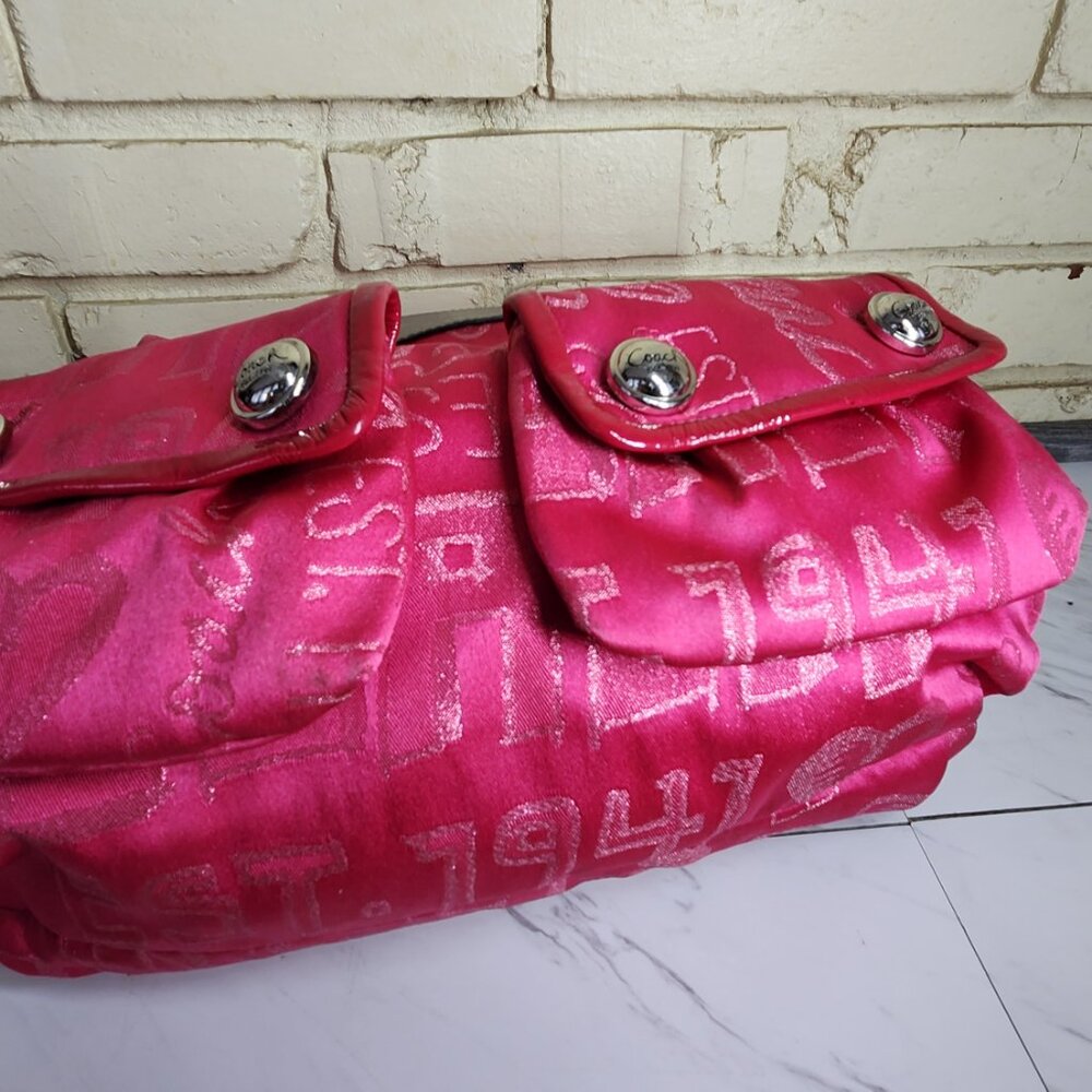 Rare Coach Poppy Storypatch Pink Shoulder Bag Purse - Picture 8 of 16